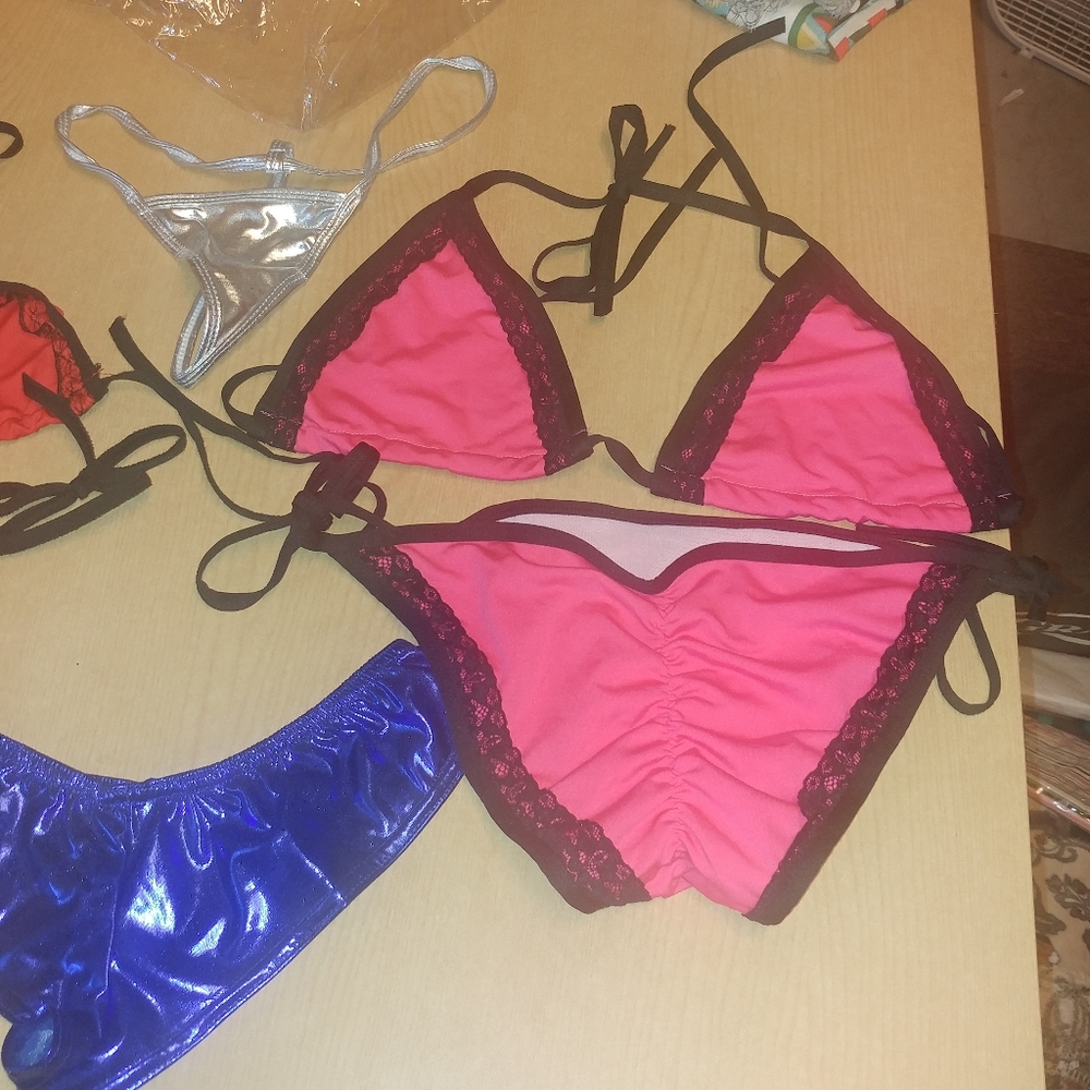 NEW 6pc 2 matching set tiny lingerie stripper wear dancer night life sexy string